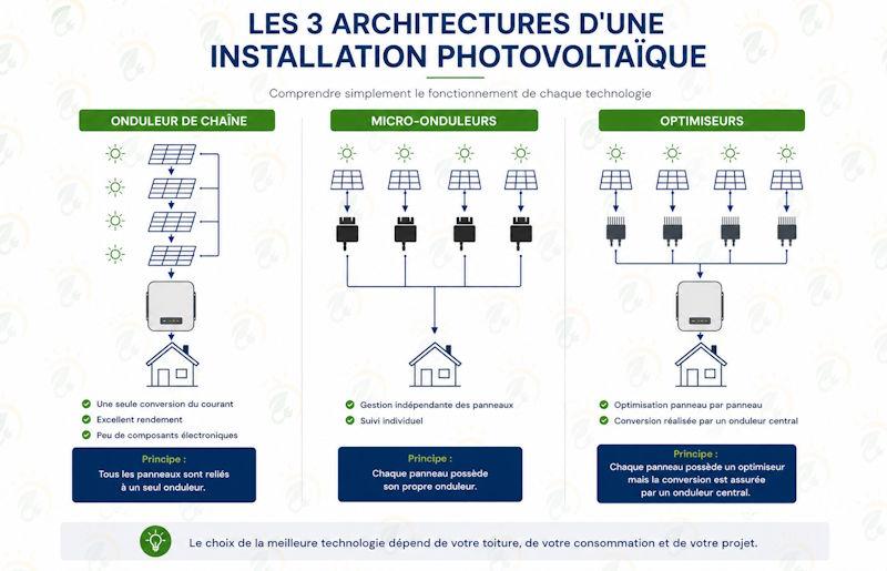 Les 3 architectures d installation photovoltaique